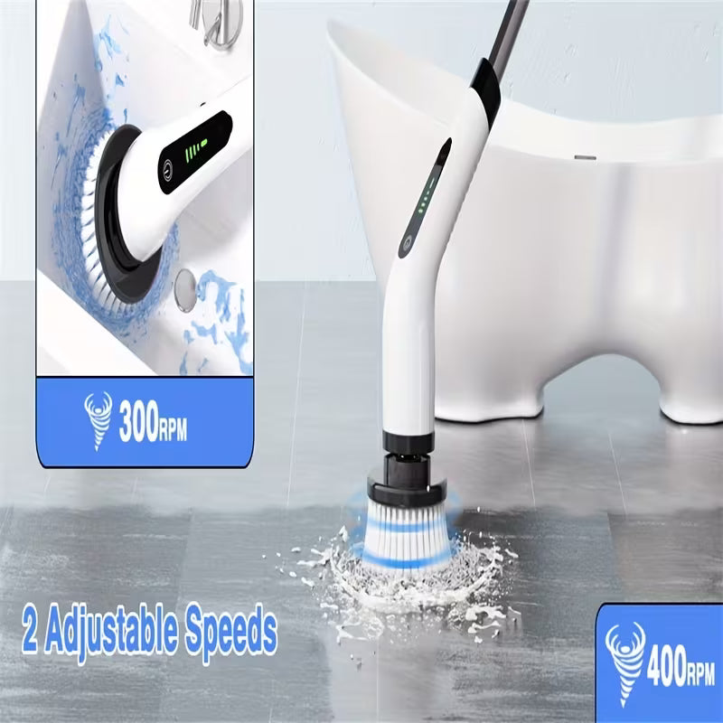 2026 Upgraded Electric Spin Scrubber, 7-in-1 Cordless Cleaning Brush with Extendable Handle & 7 Brush Heads for Bathroom, Kitchen, Tub, Tile & Floor